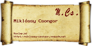 Miklóssy Csongor névjegykártya